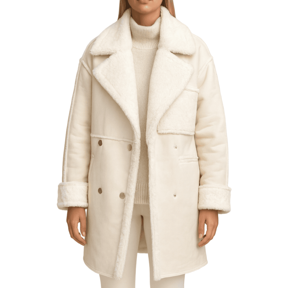 Rosgrove | Women - Oversized Faux Shearling Coat - KneeLength