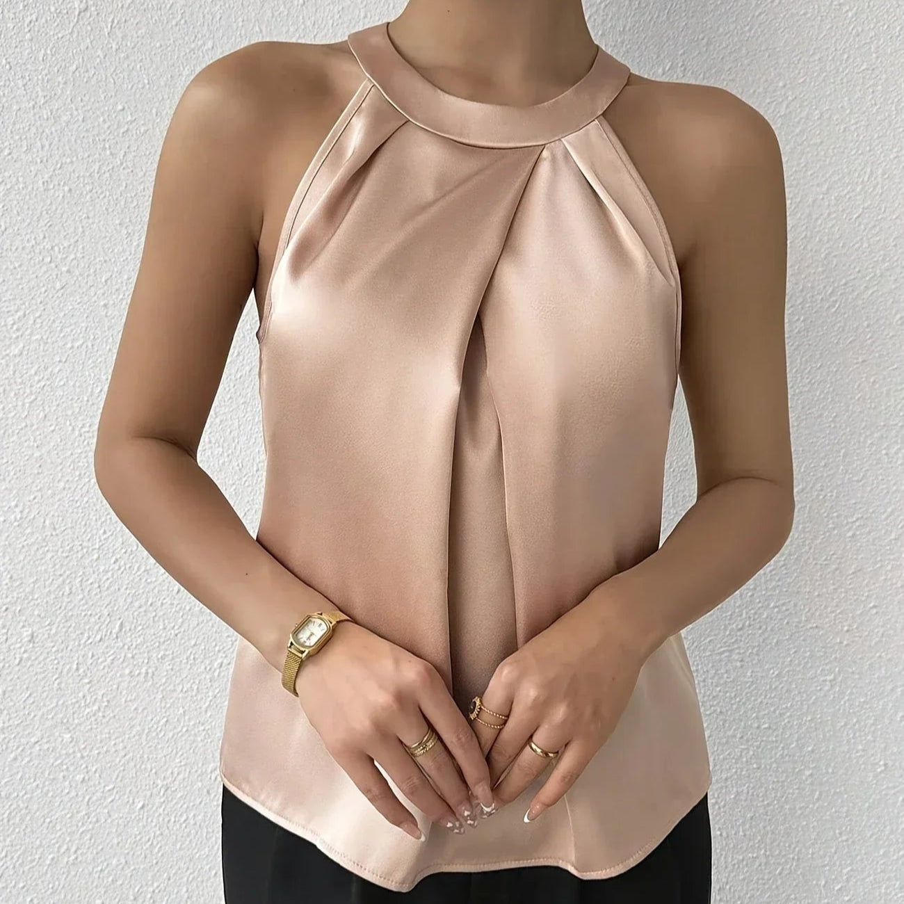 Rosgrove | Women's - Sleeveless Blouse - Elegant Polyester Fabric - Lightweight Office Top