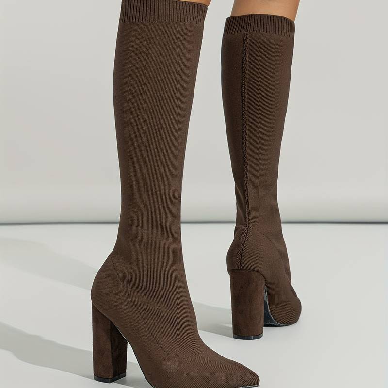 Rosgrove | Women - Sock Fit Knee-High Boots - Pointed Toe