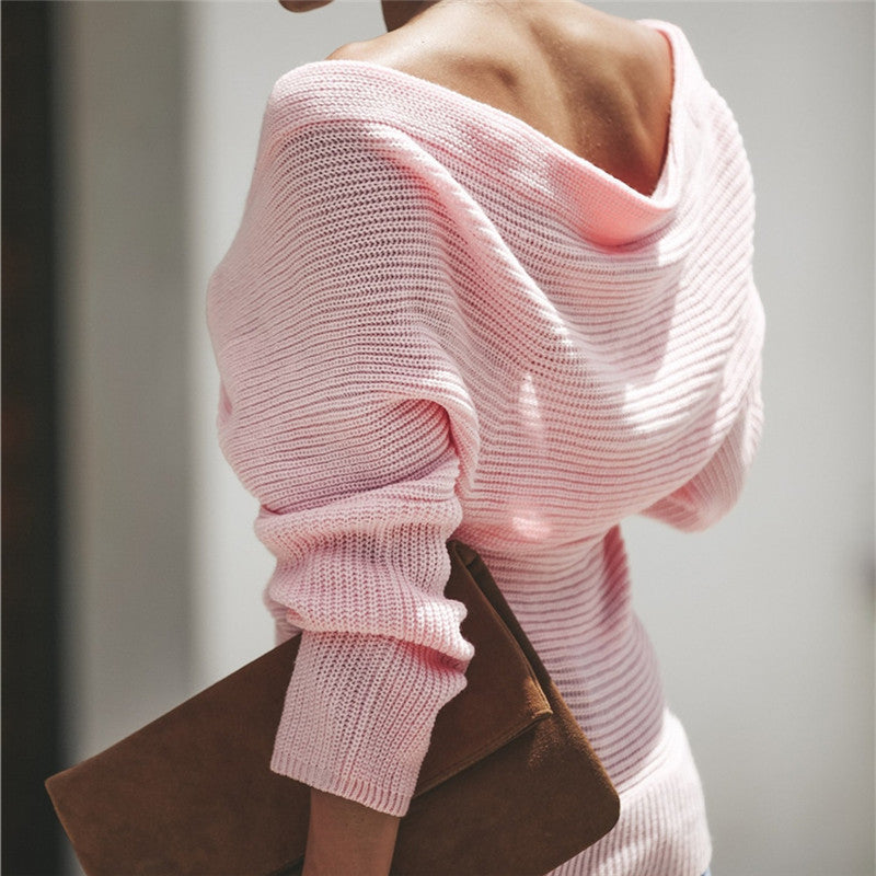 Rosgrove | Women - Elegant Casual Knitted Jumper with Deep Neckline