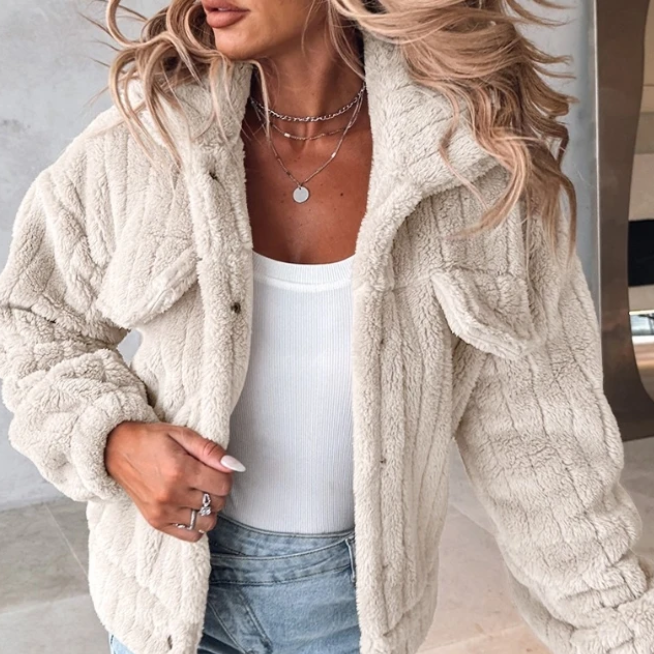 Rosgrove | Women - Short Warm Teddy Coat - Cosy Style