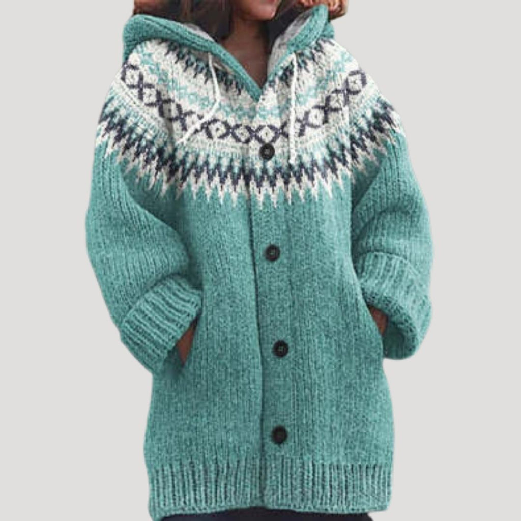 Rosgrove | Women - Chunky Knit Cardigan - Fair Isle Style