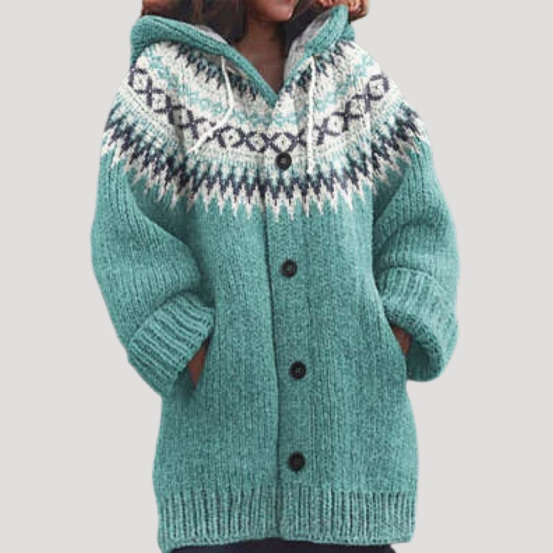 Rosgrove | Women - Chunky Knit Cardigan - Fair Isle Style