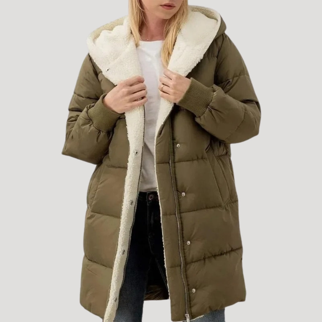 Rosgrove | Women - Faux Fur Lined Coat - Long Coat Style