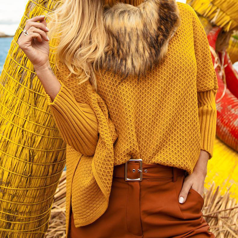 Rosgrove | Women - High-Neck Knitted Jumper with Mesh Detail