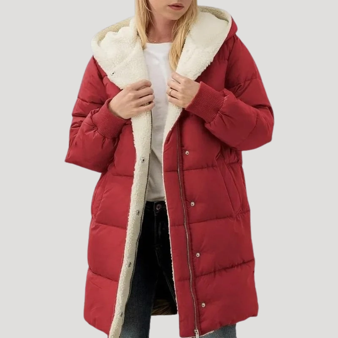 Rosgrove | Women - Faux Fur Lined Coat - Long Coat Style