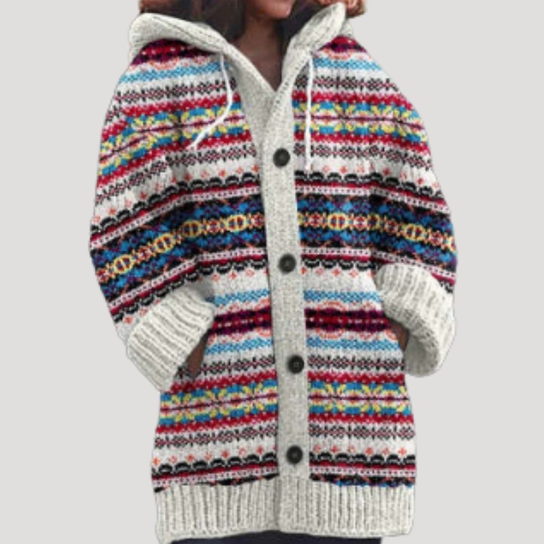Rosgrove | Women - Chunky Knit Cardigan - Fair Isle Style
