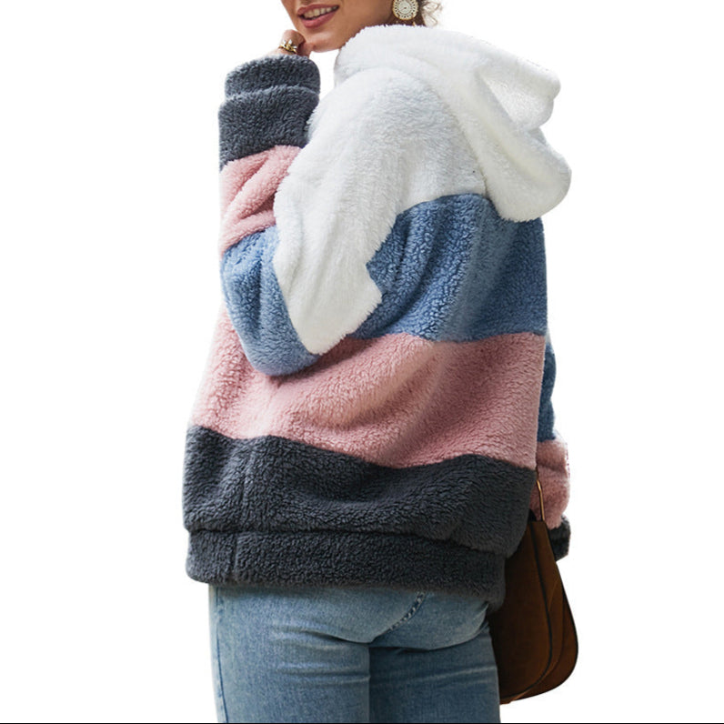 Rosgrove | Women - Fleece Hoodie - Colour Block Style