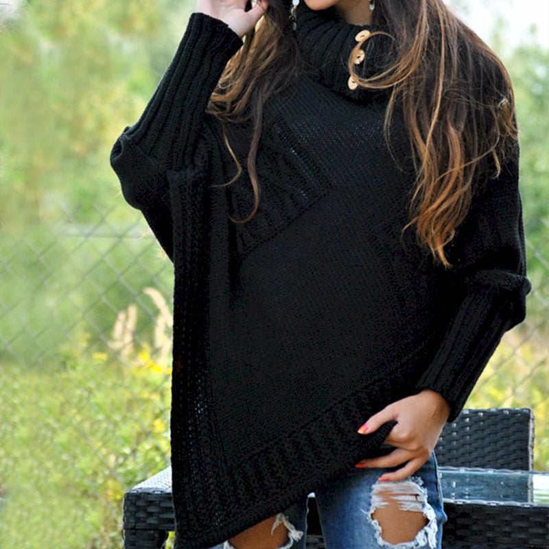 Rosgrove | Women - Knitted Poncho - High Collar Style