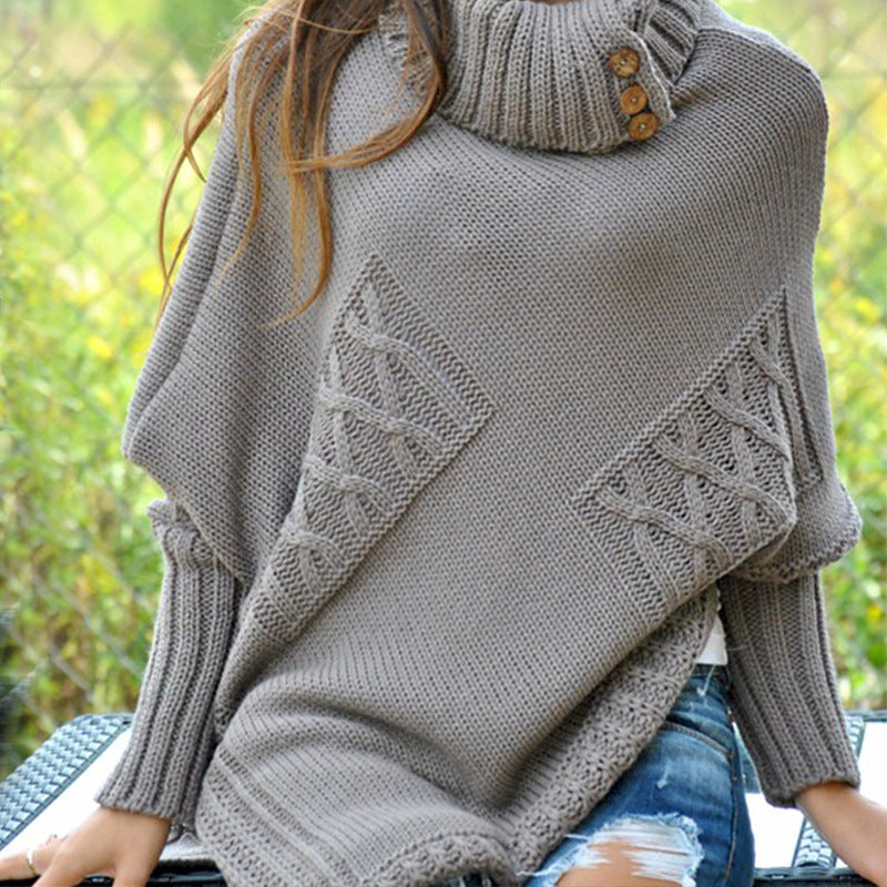 Rosgrove | Women - Knitted Poncho - High Collar Style