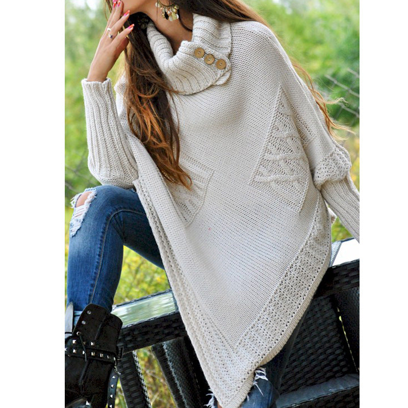 Rosgrove | Women - Knitted Poncho - High Collar Style