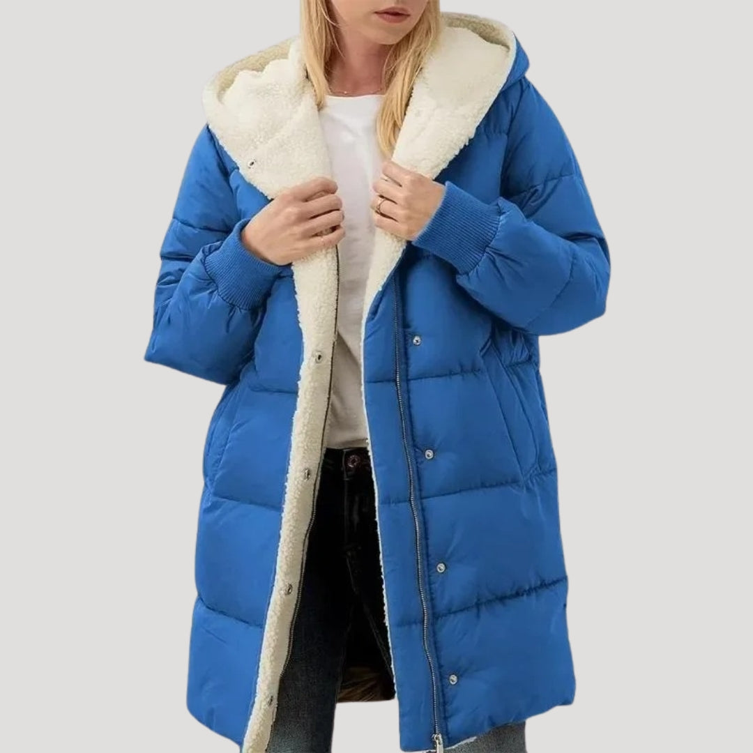 Rosgrove | Women - Faux Fur Lined Coat - Long Coat Style