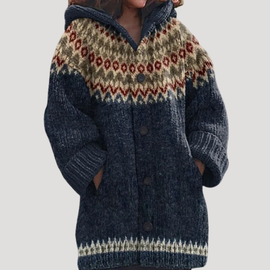 Rosgrove | Women - Chunky Knit Cardigan - Fair Isle Style