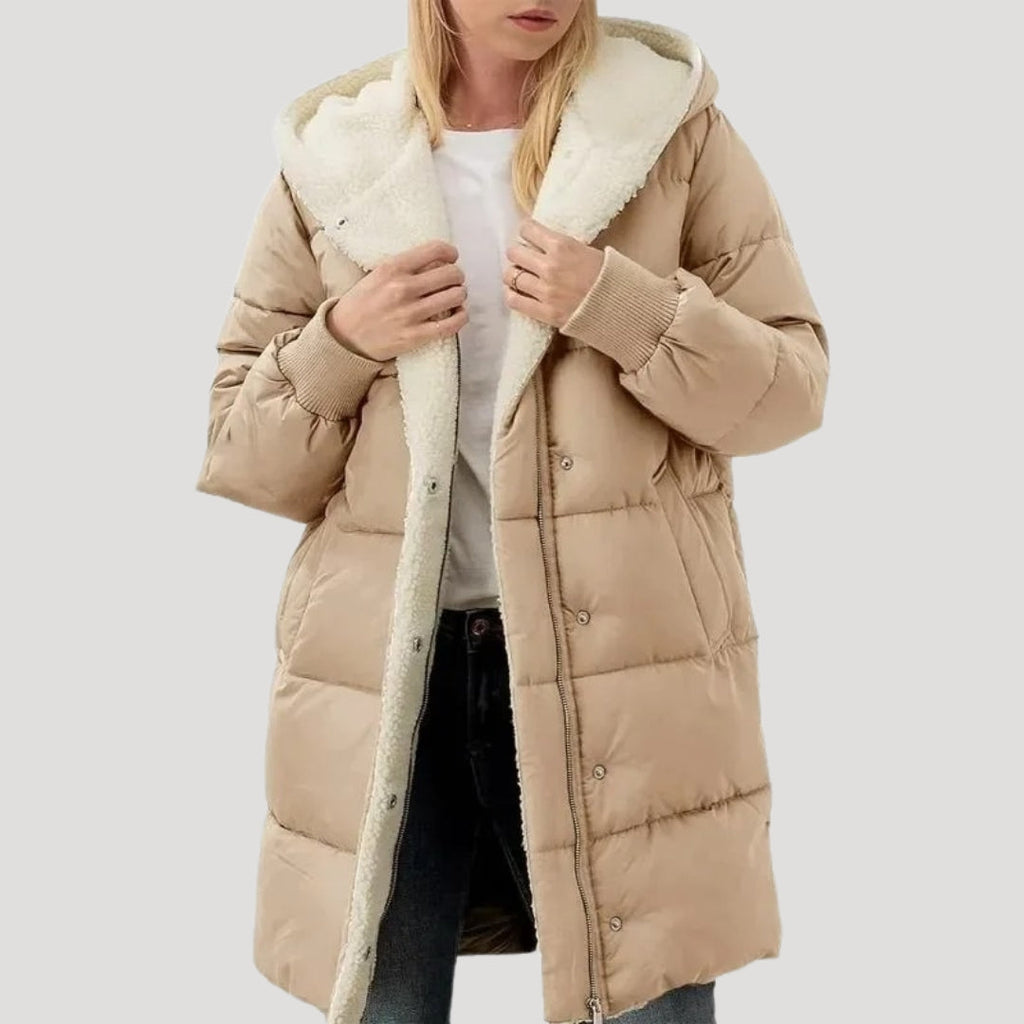 Rosgrove | Women - Faux Fur Lined Coat - Long Coat Style