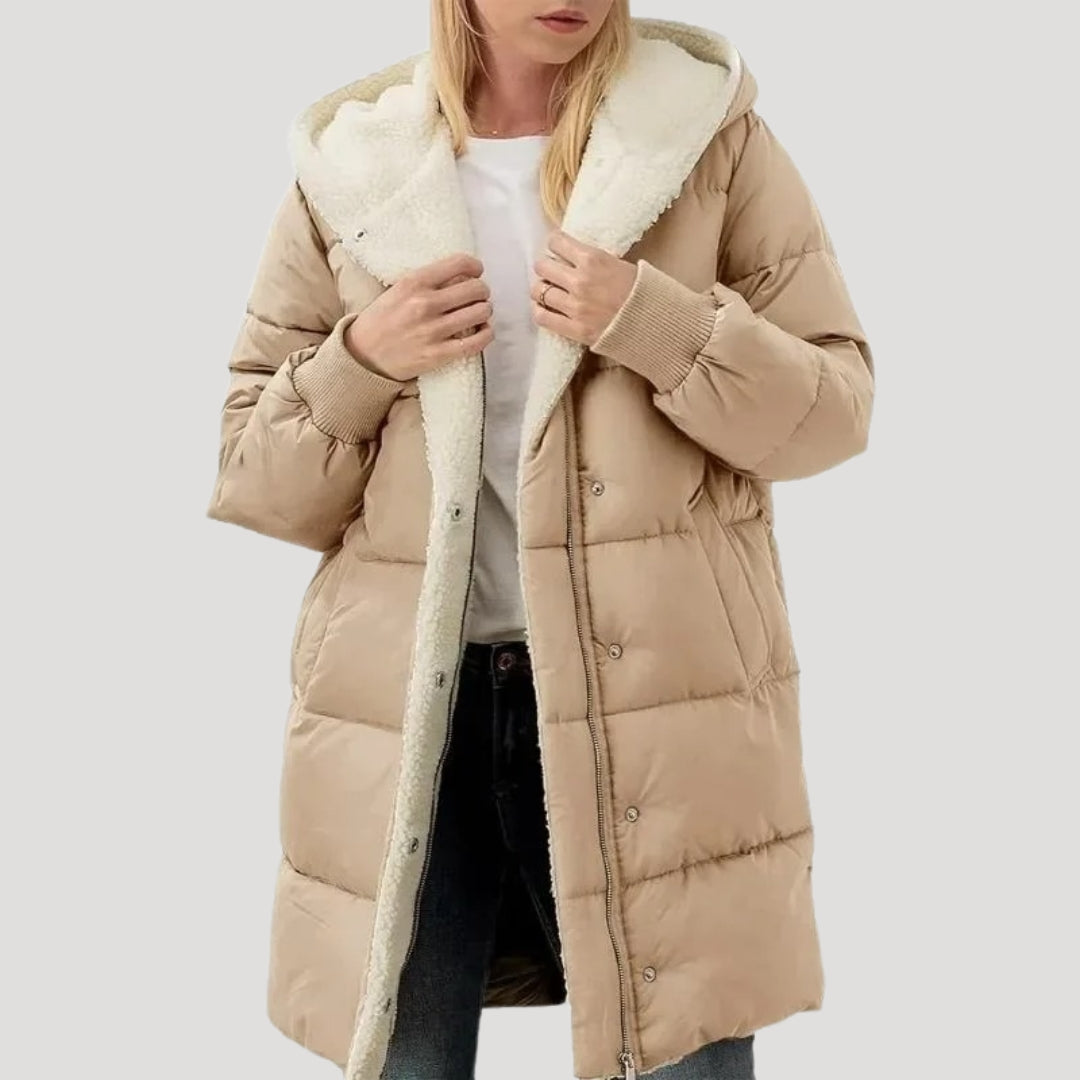 Rosgrove | Women - Faux Fur Lined Coat - Long Coat Style