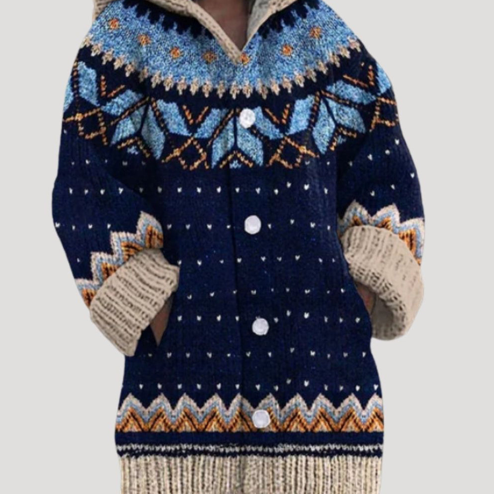 Rosgrove | Women - Chunky Knit Cardigan - Fair Isle Style