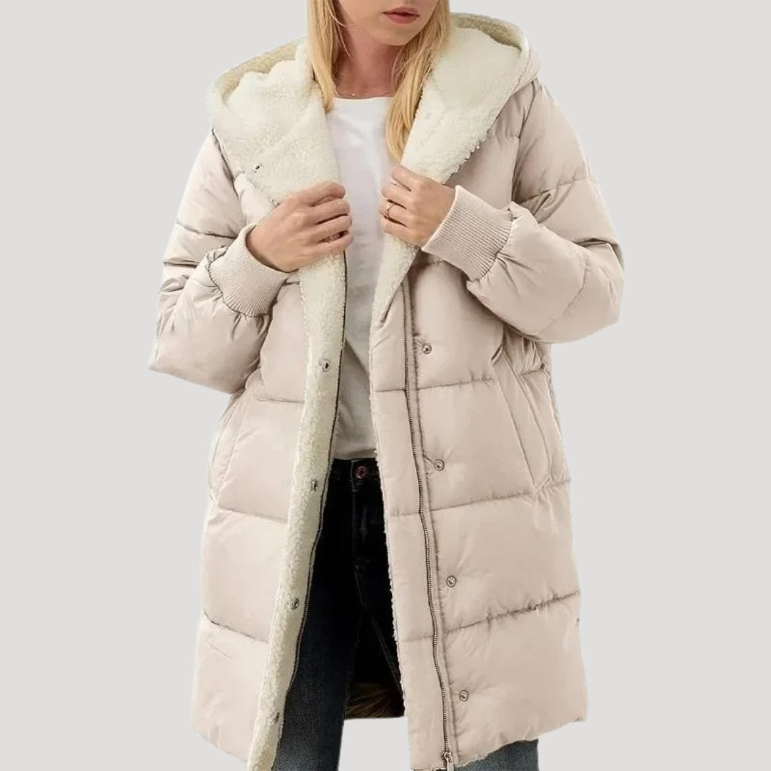 Rosgrove | Women - Faux Fur Lined Coat - Long Coat Style