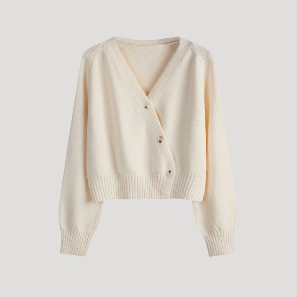 Rosgrove | Women - Chunky V-Neck Knit Cardigan - Button-Up