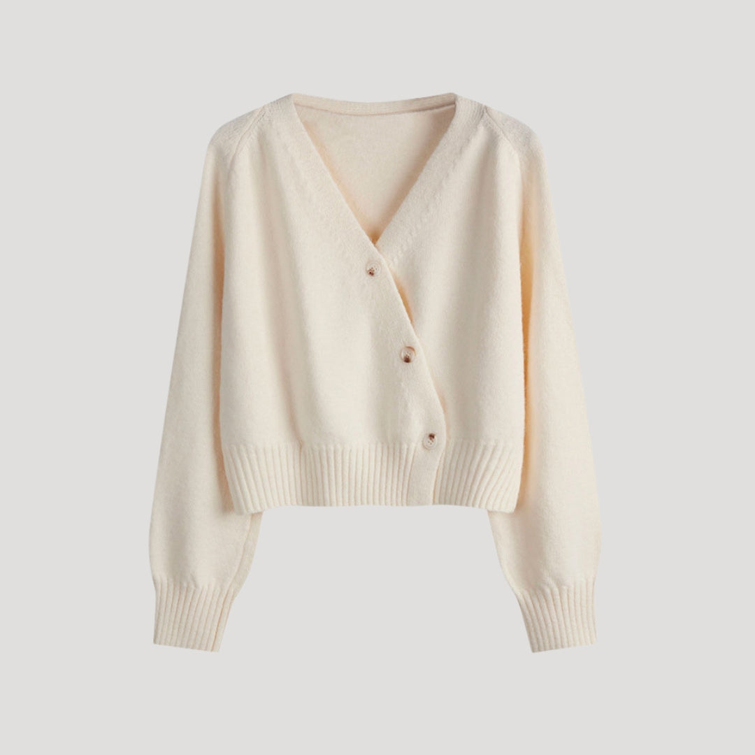 Rosgrove | Women - Chunky V-Neck Knit Cardigan - Button-Up