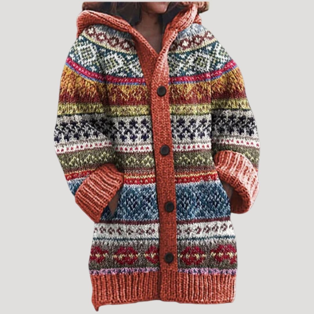 Rosgrove | Women - Chunky Knit Cardigan - Fair Isle Style