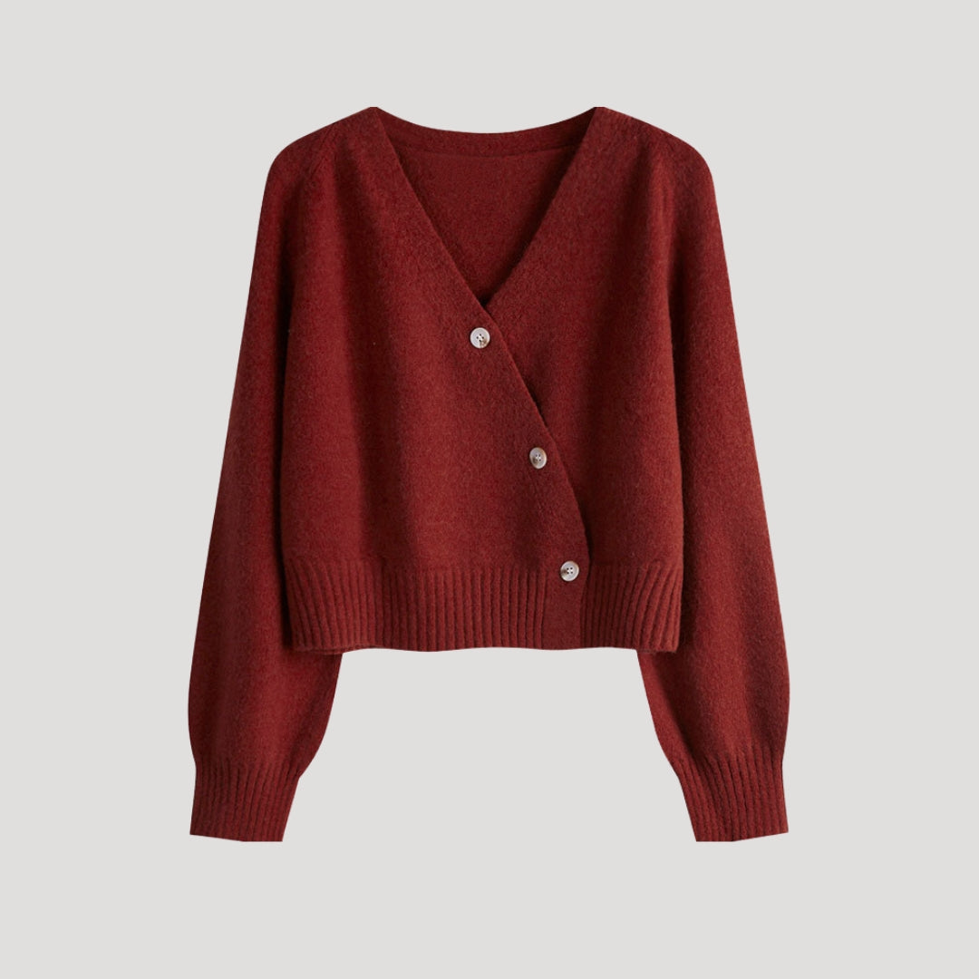 Rosgrove | Women - Chunky V-Neck Knit Cardigan - Button-Up