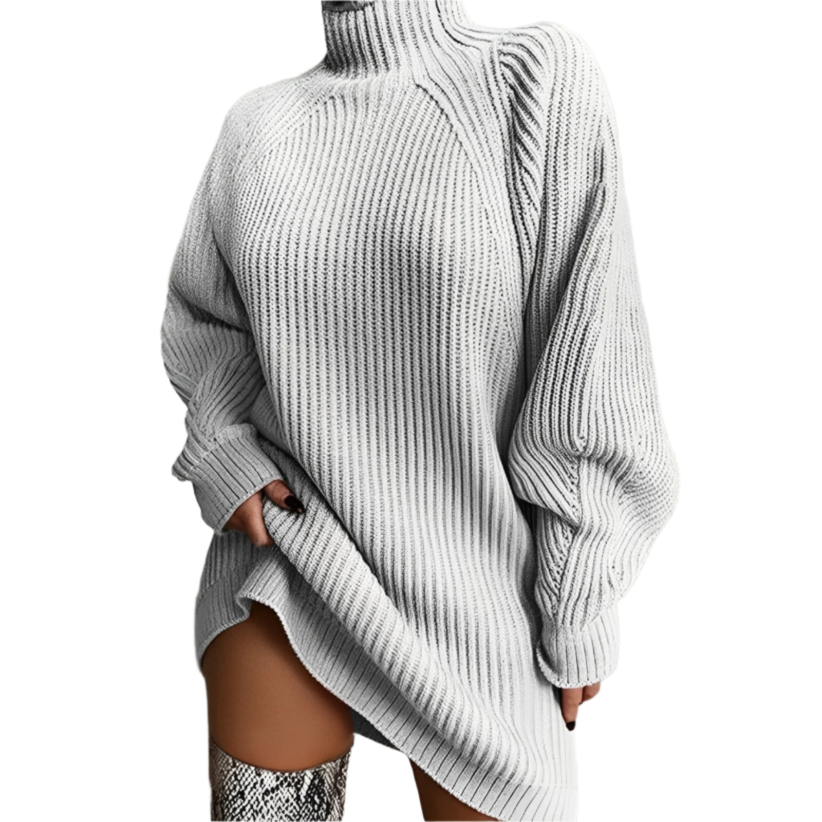 Rosgrove | Women - Oversized Turtleneck Jumper - Cozy Knit Style