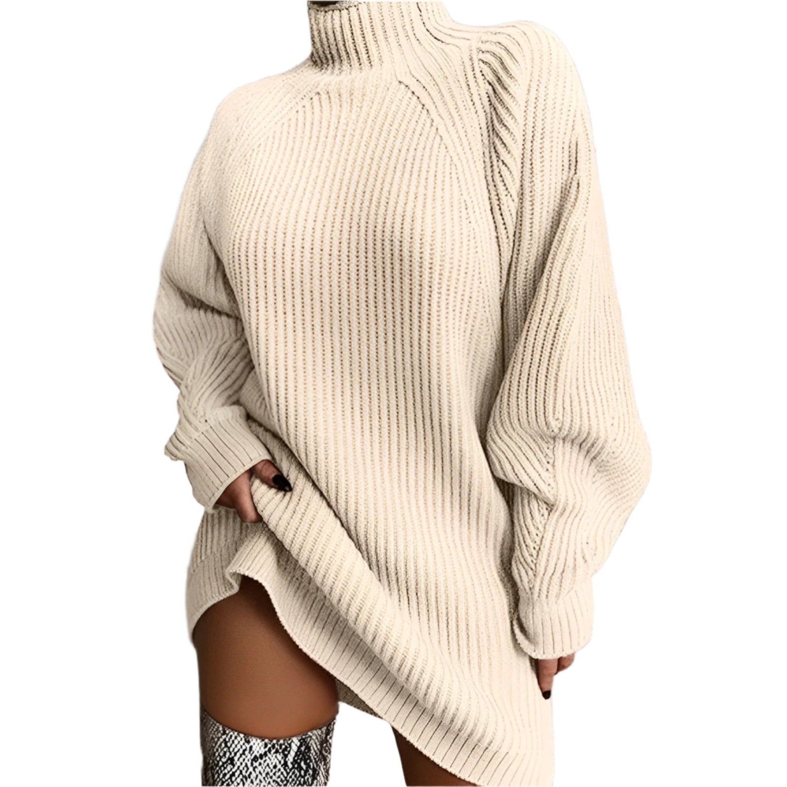 Rosgrove | Women - Oversized Turtleneck Jumper - Cozy Knit Style