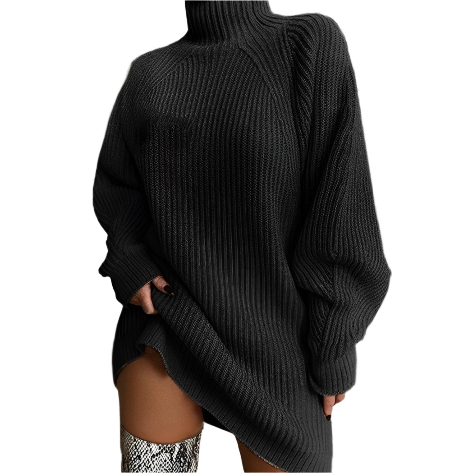 Rosgrove | Women - Oversized Turtleneck Jumper - Cozy Knit Style