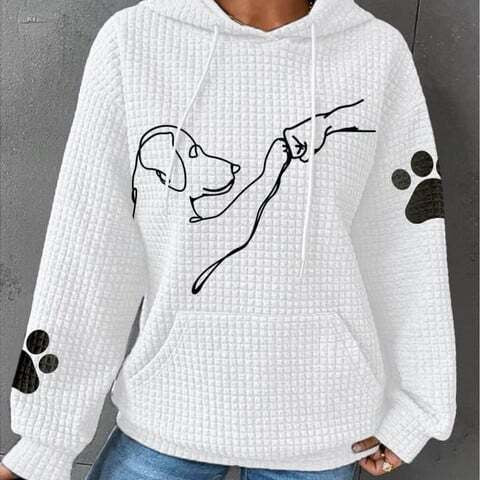 Rosgrove | Women - Cozy Hoodie - Cute Dog Print