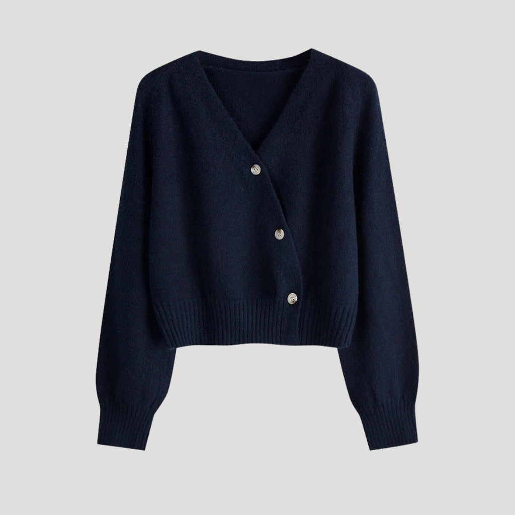 Rosgrove | Women - Chunky V-Neck Knit Cardigan - Button-Up