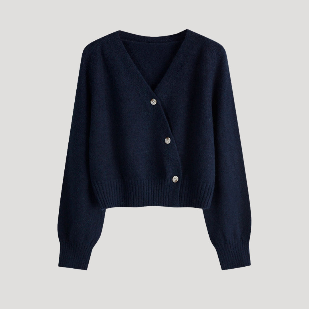 Rosgrove | Women - Chunky V-Neck Knit Cardigan - Button-Up