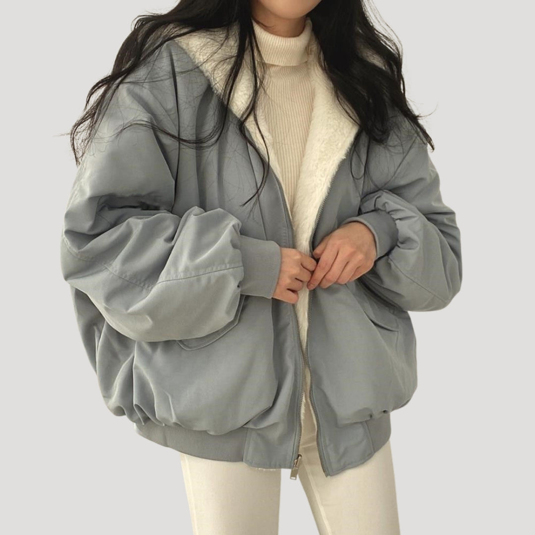 Rosgrove | Women - Sherpa Fleece Teddy Coat Jacket - Winter Style