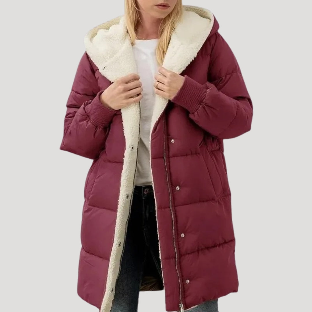 Rosgrove | Women - Faux Fur Lined Coat - Long Coat Style