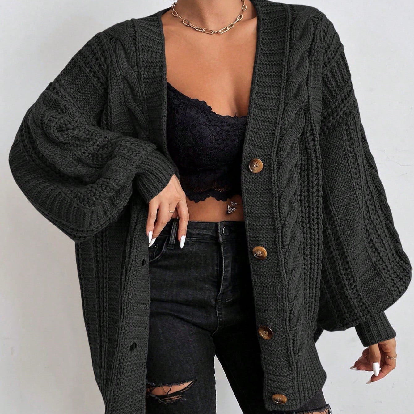 Rosgrove | Women - Wide Cable Knit Cardigan