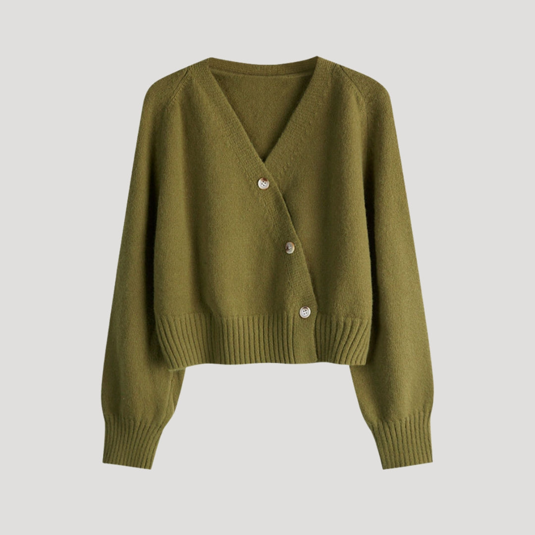Rosgrove | Women - Chunky V-Neck Knit Cardigan - Button-Up