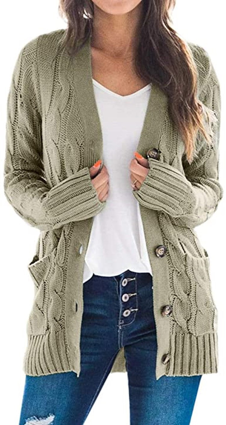 Rosgrove | Women - Cable Knit Cardigan - Pockets