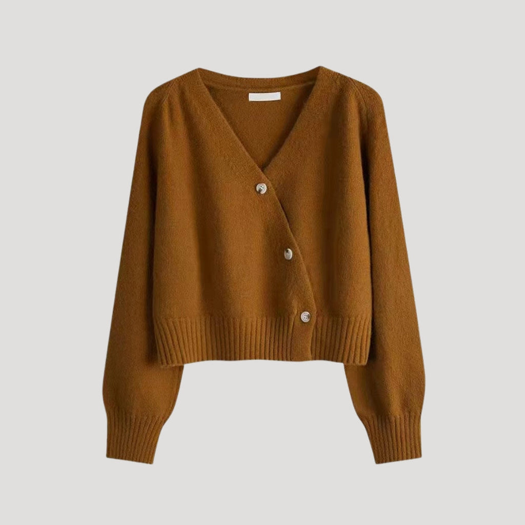 Rosgrove | Women - Chunky V-Neck Knit Cardigan - Button-Up