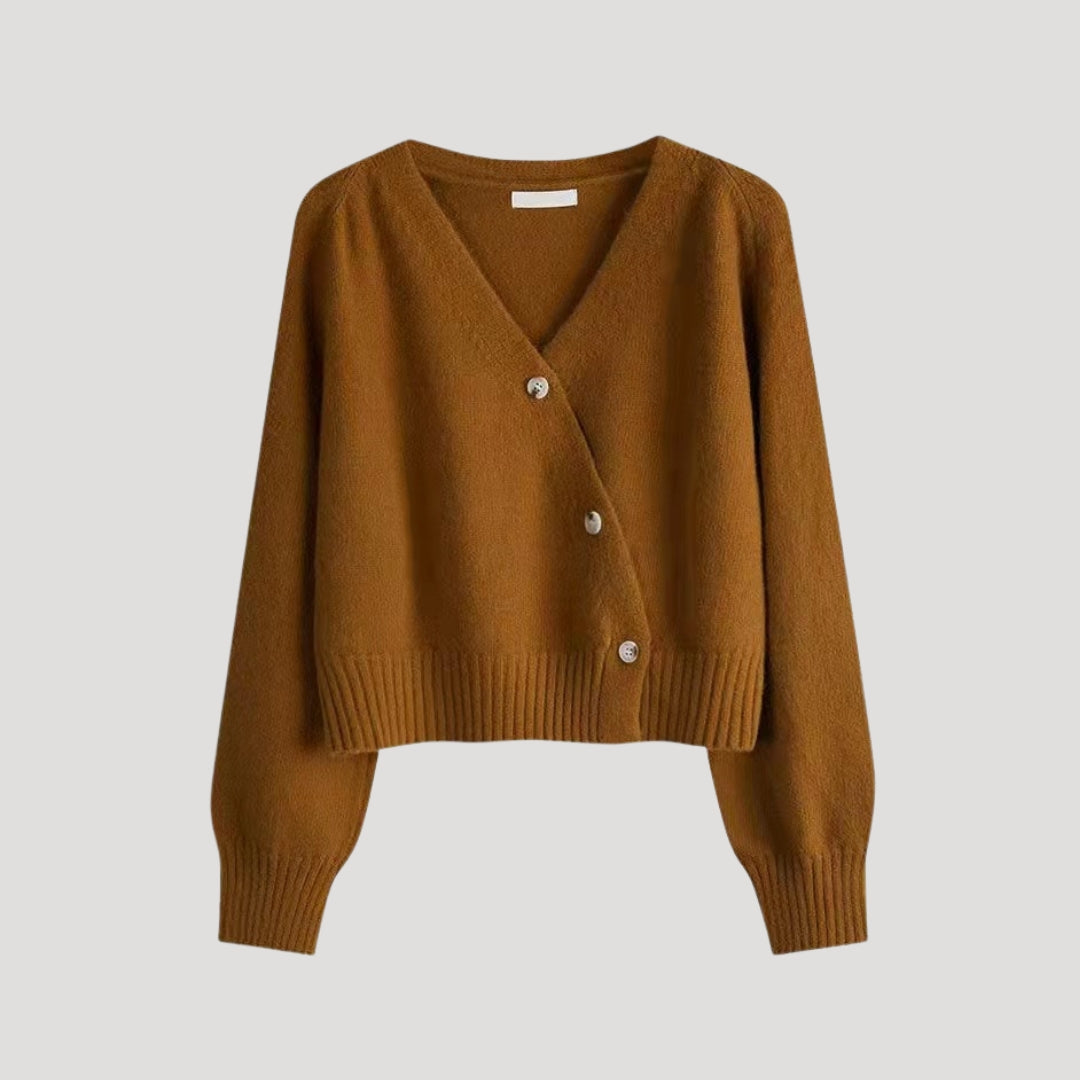 Rosgrove | Women - Chunky V-Neck Knit Cardigan - Button-Up
