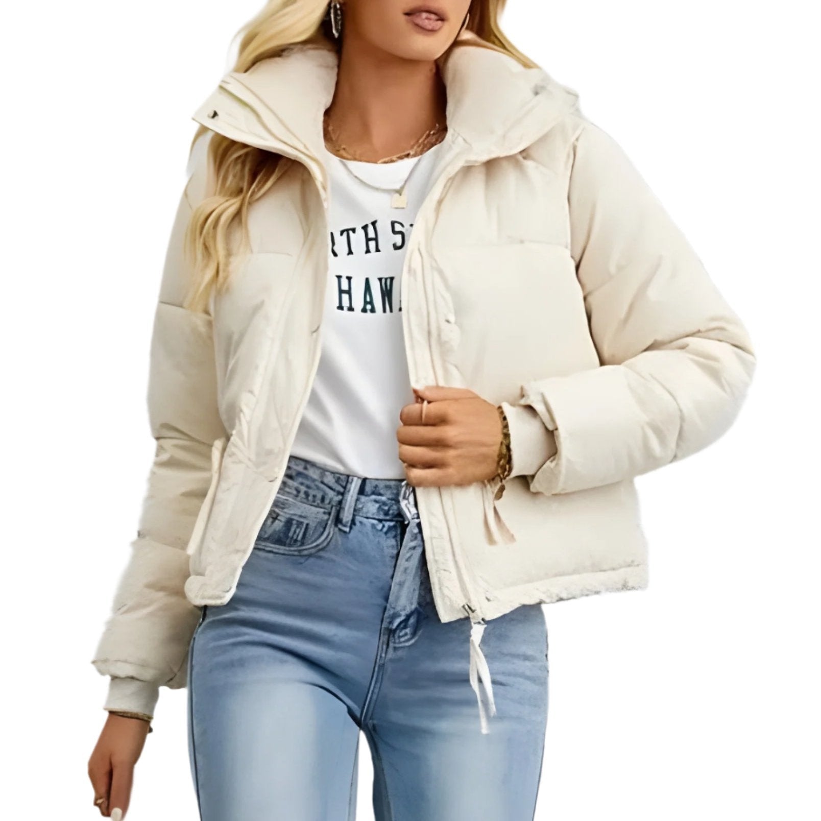 Rosgrove | Women - Puffer Jacket - Warm Zip High Collar