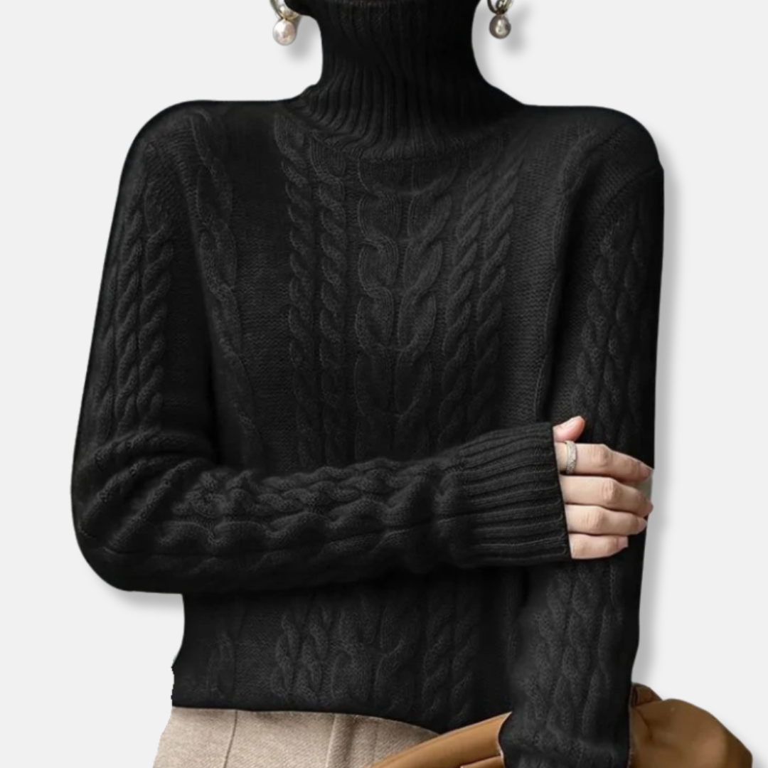 Rosgrove | Women - Cable Knit Jumper - Turtleneck Style