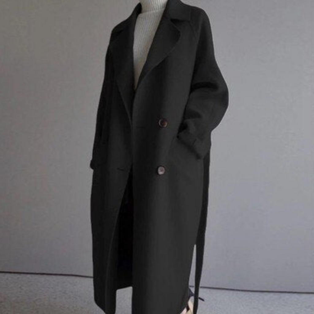 Rosgrove | Women - Long Winter Trench Coat with Waist Belt