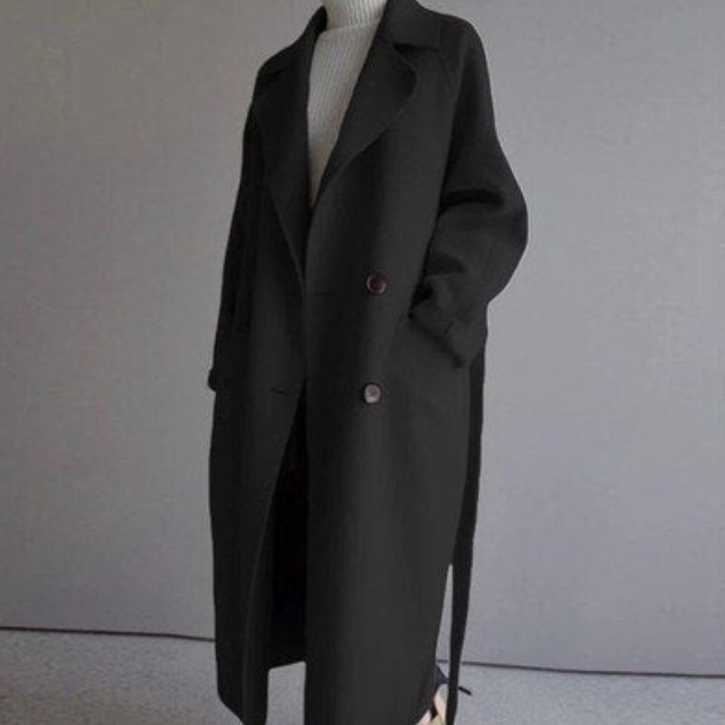 Rosgrove | Women - Long Winter Trench Coat with Waist Belt