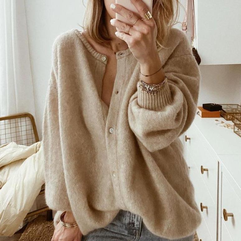 Rosgrove | Women - Oversized Knit Cardigan - Drop Shoulder