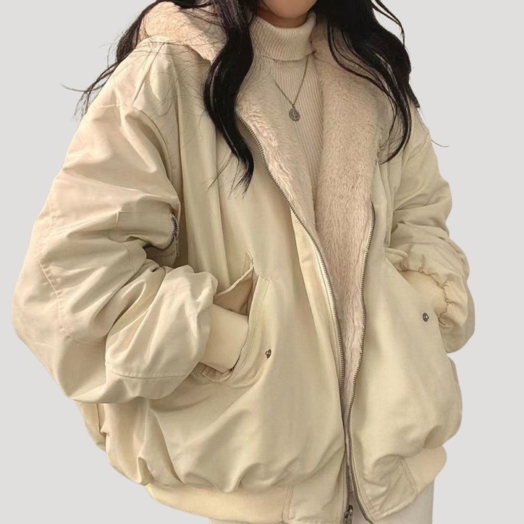Rosgrove | Women - Sherpa Fleece Teddy Coat Jacket - Winter Style