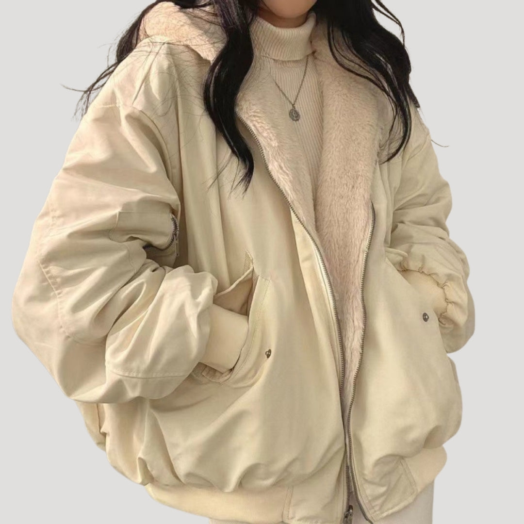 Rosgrove | Women - Sherpa Fleece Teddy Coat Jacket - Winter Style