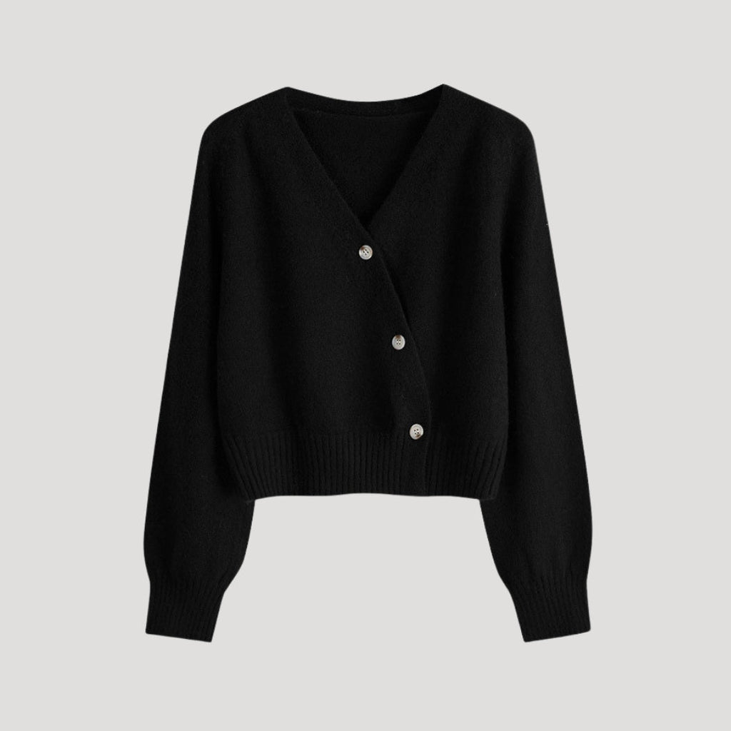 Rosgrove | Women - Chunky V-Neck Knit Cardigan - Button-Up