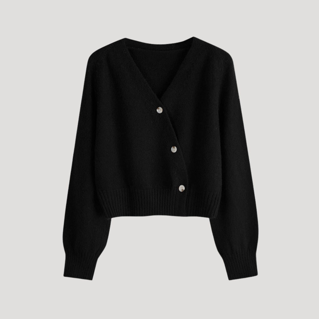 Rosgrove | Women - Chunky V-Neck Knit Cardigan - Button-Up