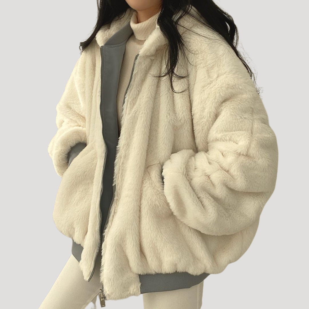 Rosgrove | Women - Sherpa Fleece Teddy Coat Jacket - Winter Style