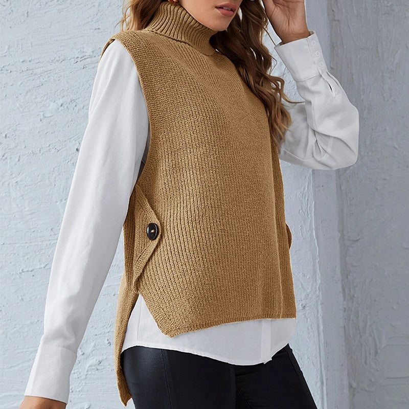 Rosgrove | Women - Knitted Vest - Stand Collar Style