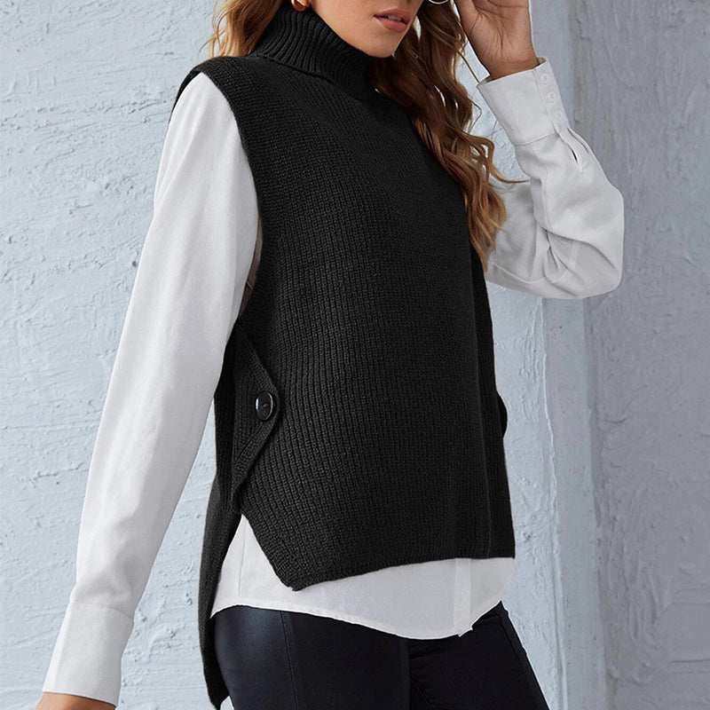 Rosgrove | Women - Knitted Vest - Stand Collar Style